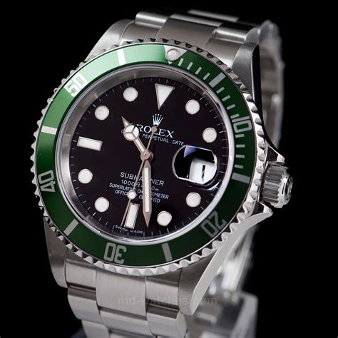 rolex submariner anniversary green bezel|Rolex Submariner green bezel price.